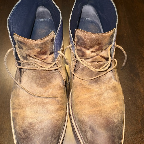 Cole Hahn Men's Brown Leather and Suede Chukka Boots - Picture 4 of 14